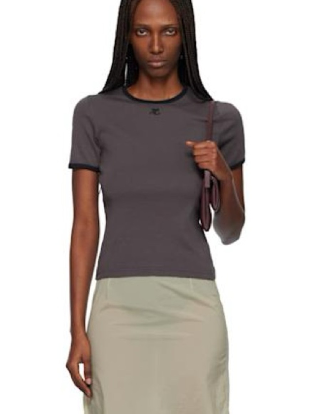 COURRÈGES
Gray Signature Contrast T-shirt